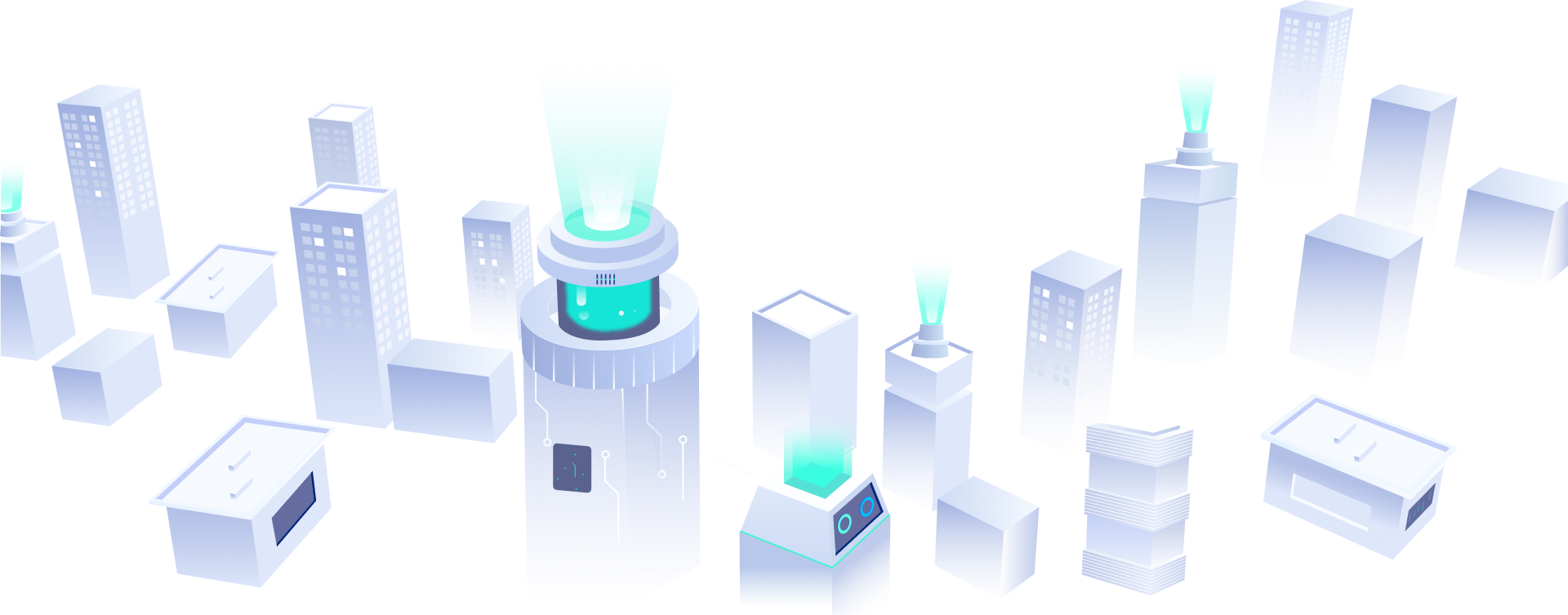 城市数据中台插画